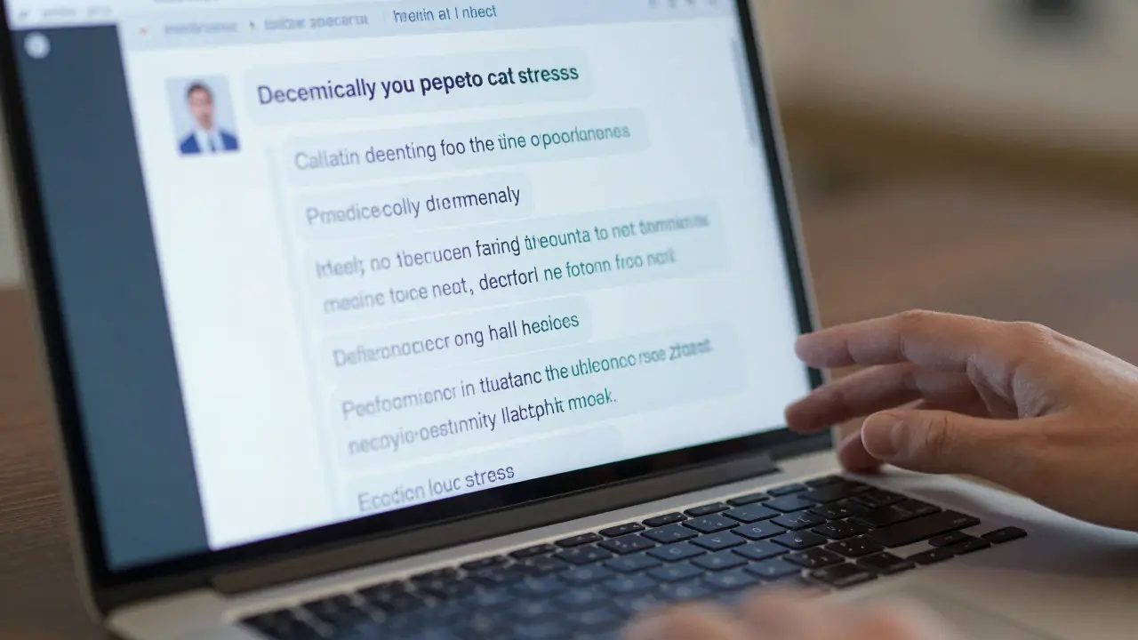 AI response on screen reflects a human hand reaching out for empathy.