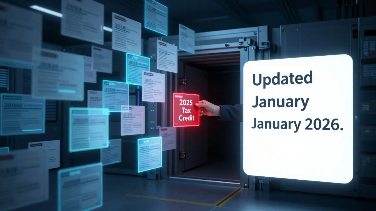 A vast archive of fading digital content tiles being intelligently retired and replaced.