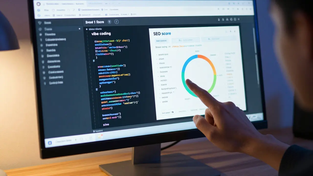 Close-up of a user refining a lead capture app's code through a vibe coding interface.