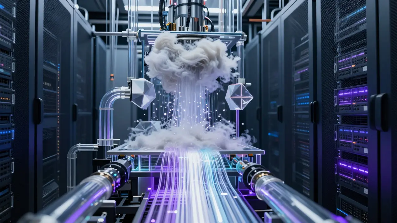 Visual representation of data filtering and optimization within an AI processing pipeline.