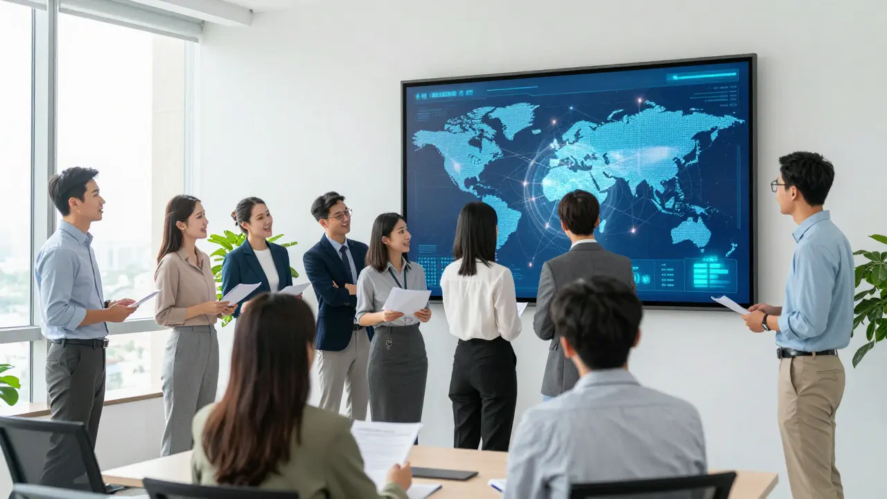 Diverse new hires during streamlined onboarding session