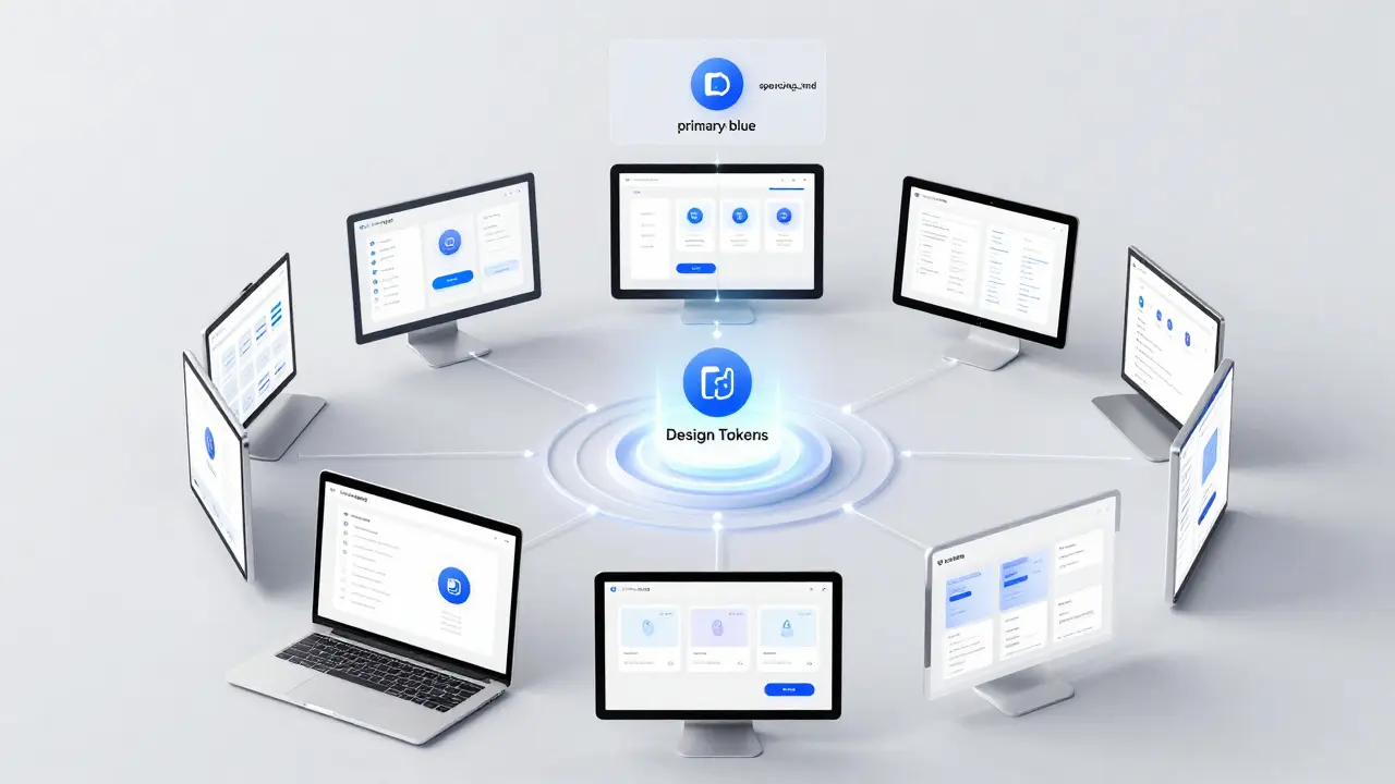 Synchronized UI components across devices powered by a central design system