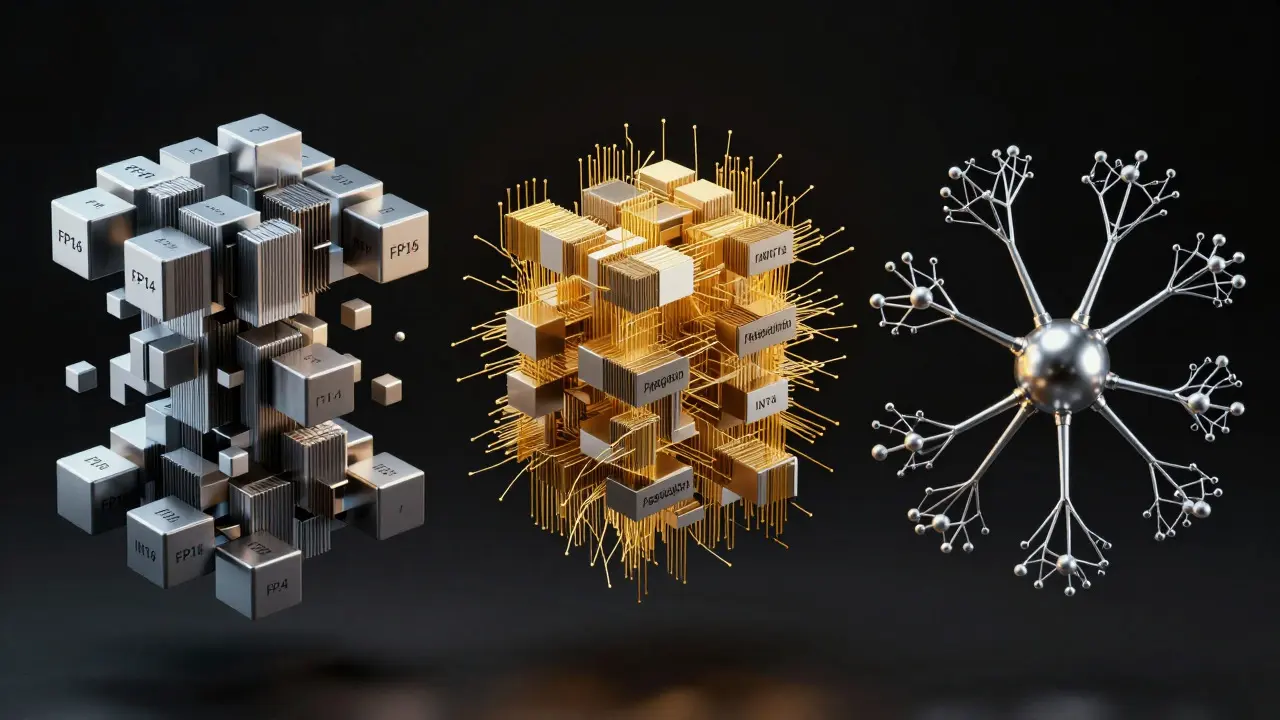 Abstract visualization of quantization and memory optimization