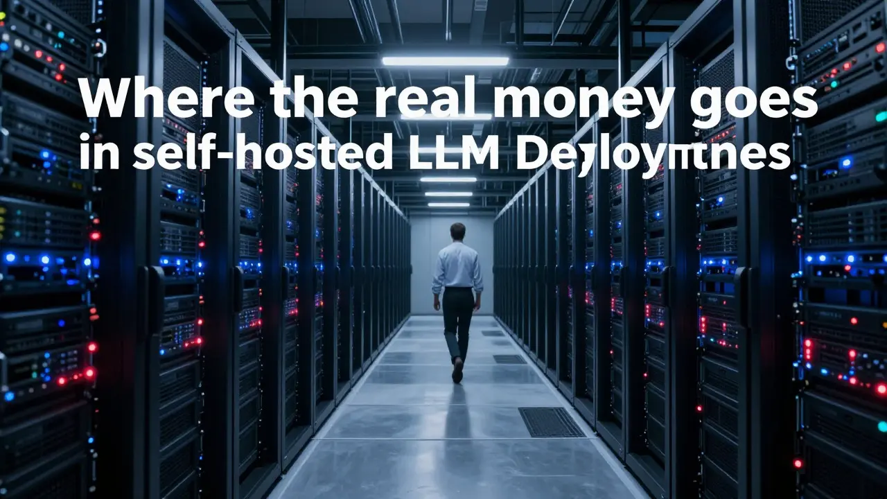 An engineer walking through a vast, illuminated server room representing infrastructure costs