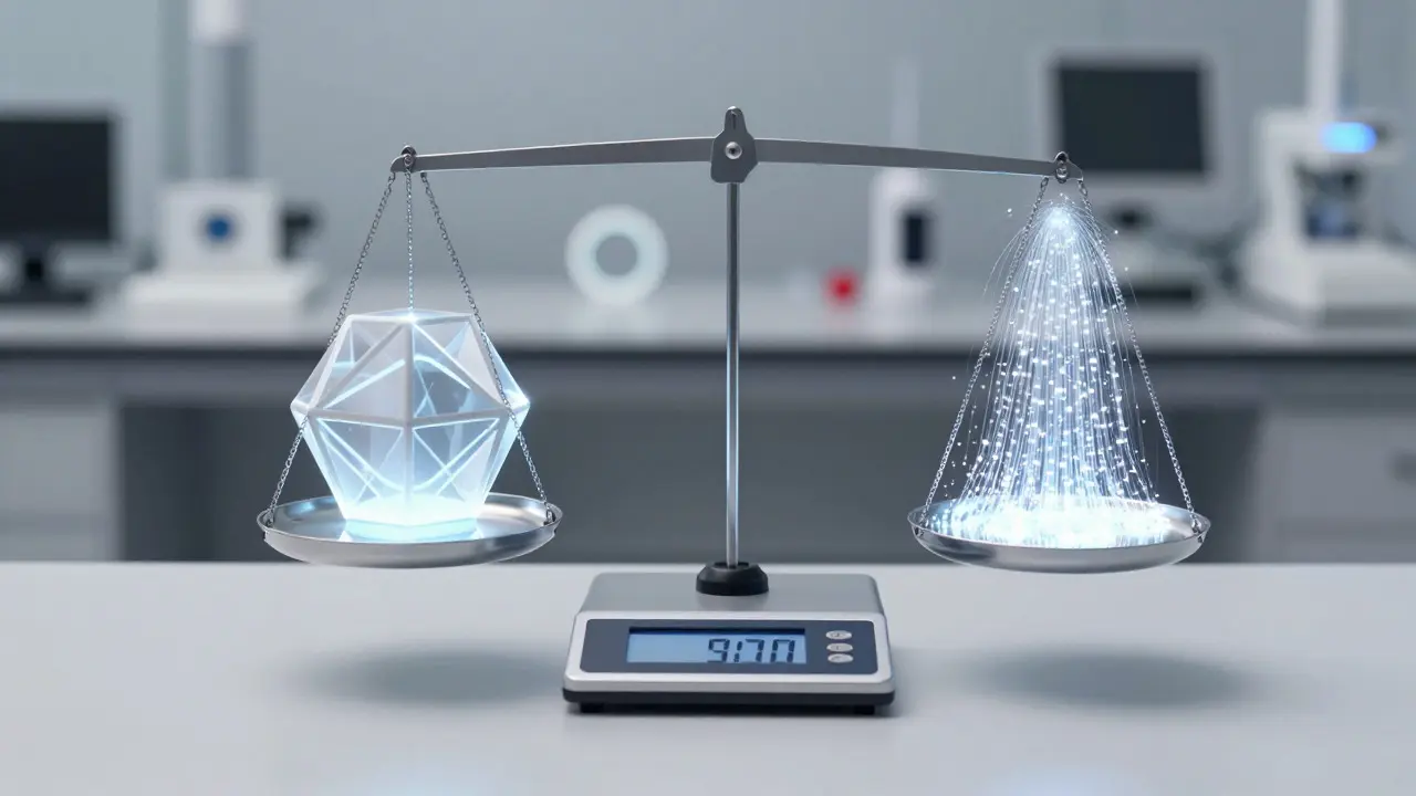 Balanced scale showing optimal model size vs data