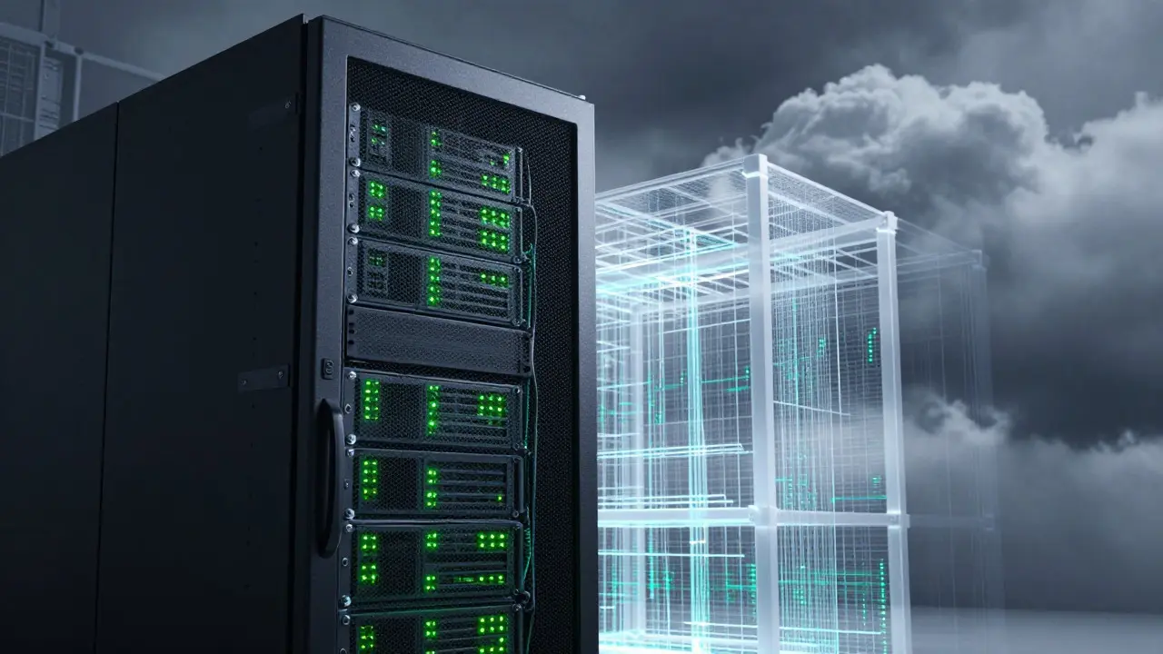 Secure server rack filtering data streams away from public cloud