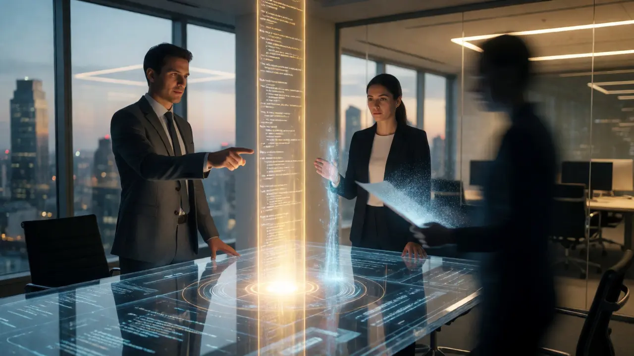 Developer, user, and malicious input interacting with hierarchical AI command structure