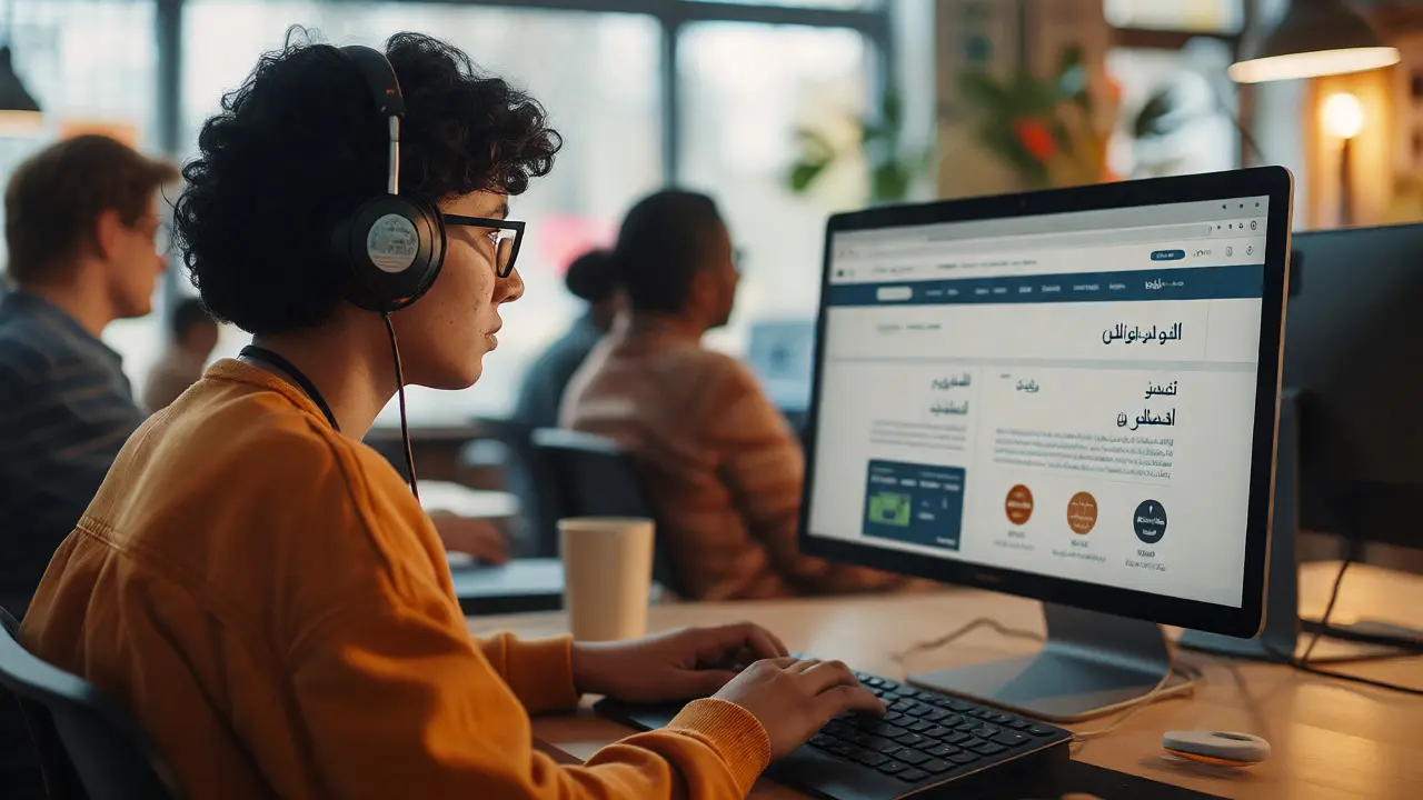 Diverse users navigating a website with accessibility and localization issues.