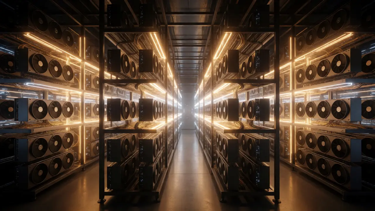 Futuristic server room with interconnected light beams showing direct attention