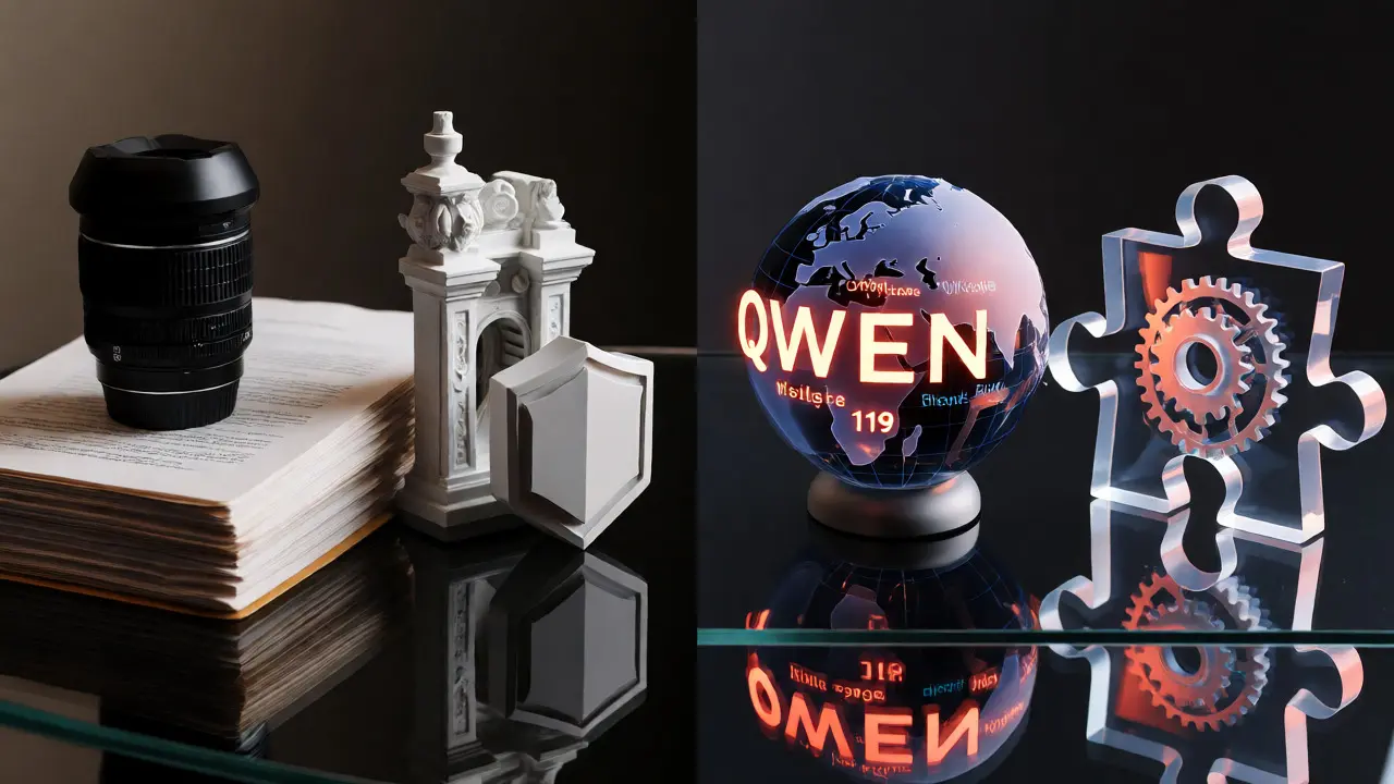 Visual metaphors comparing Llama, Mistral, Qwen, and DeepSeek capabilities
