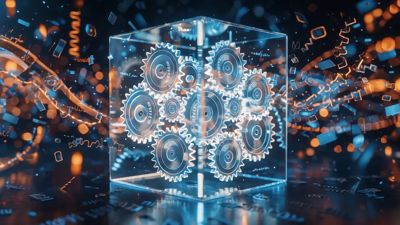 Conceptual glass cube representing a stable dependency lockfile